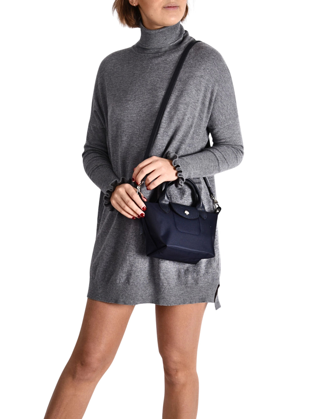 on-model-Longchamp-Le-Pliage-Neo-Extra-Small-Top-Handle-Black