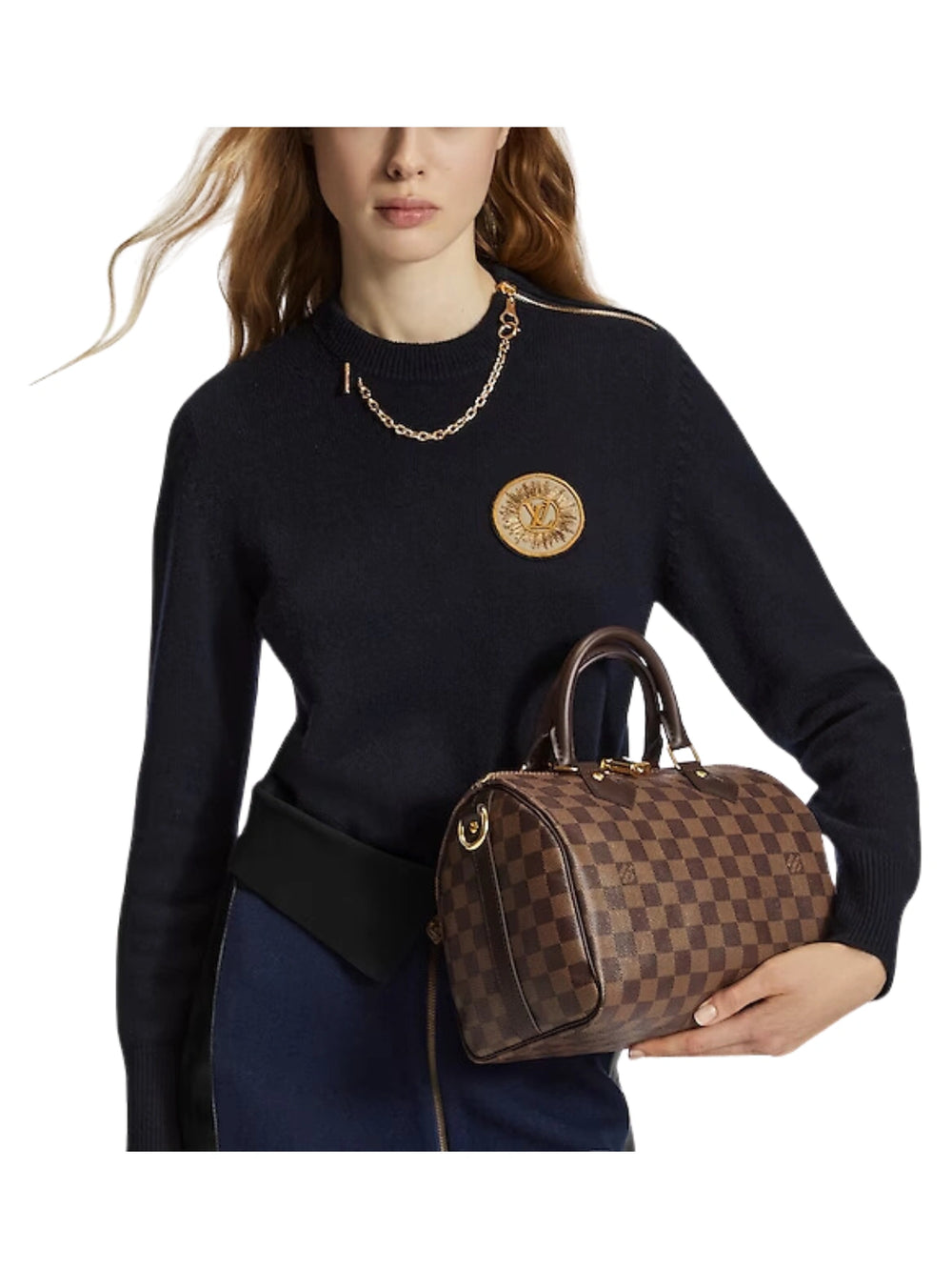 on-model-Louis-Vuitton-Speedy-Bandouliere-25-Damier-Ebene