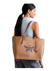 on-model-MCM-Medium-Himmel-Shopper-Bag-Lauretos-Leather-Cognag