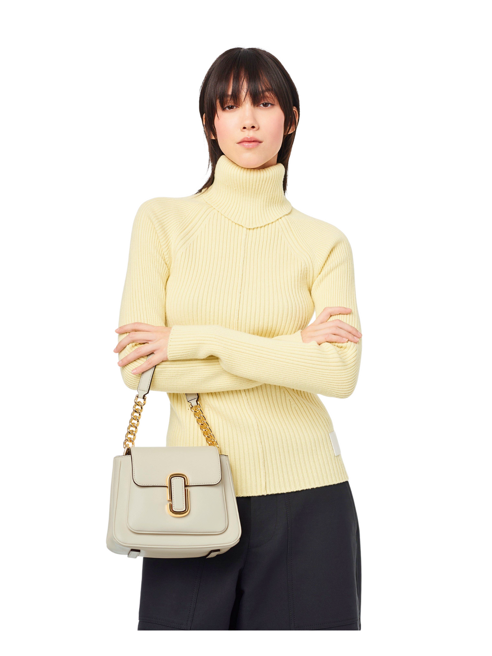 on-model-Marc-Jacobs-The-J-Marc-Chain-Mini-Leather-Satchel-Bag-Cloud-Whited-White