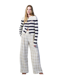 on-model-Mardi-Cotton-Cardigan-Round-Neck-Stripe-Ivory-Beige