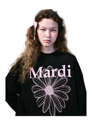 on-model-Mardi-Mercredi-Sweatshirt-Flowermardi-Blossom-Black-Pink
