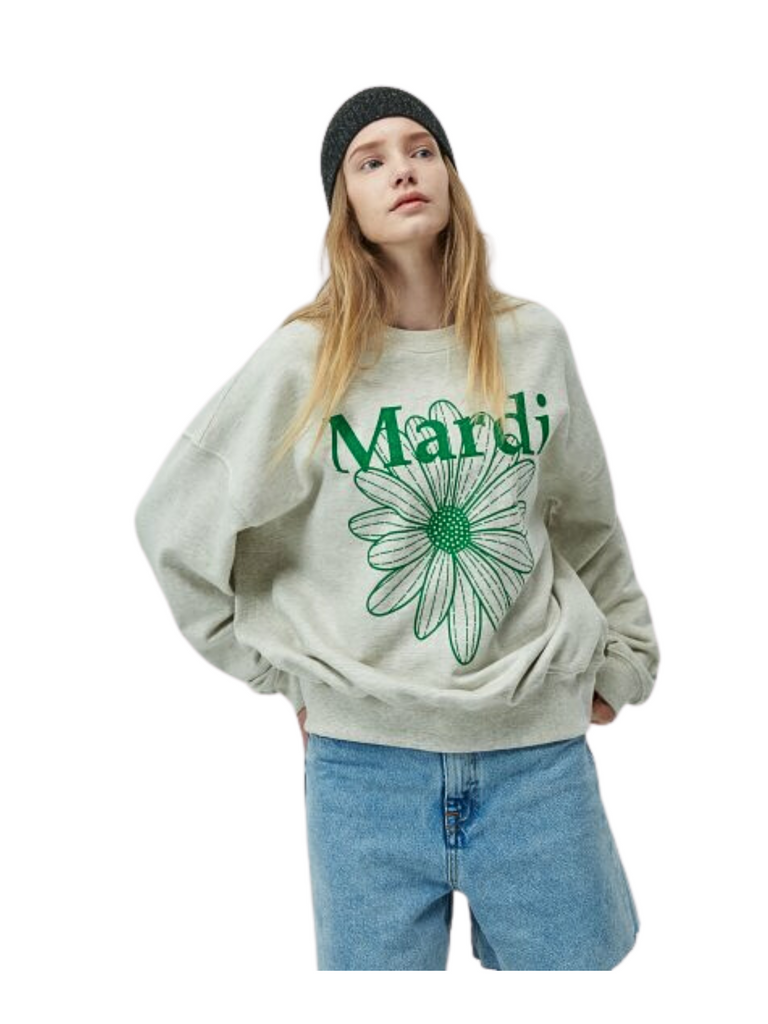 Mardi Mercredi Sweatshirt Flowermardi Oatmeal Green – Balilene