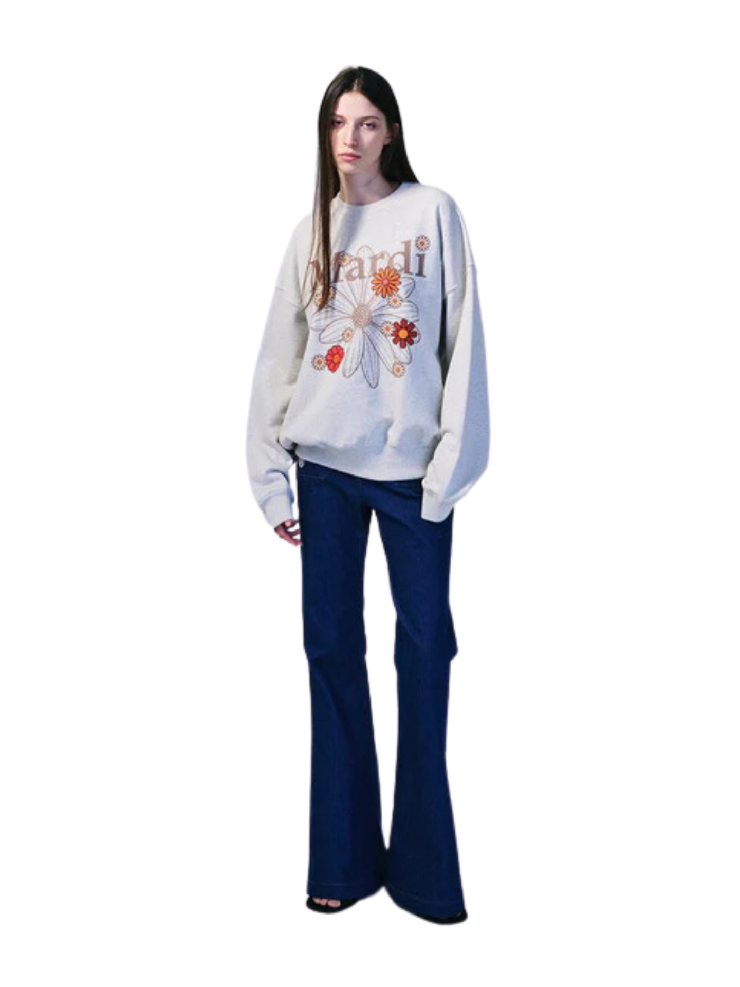 on-model-Mardi-Mercredi-Sweatshirt-Flowermardi-Blossom-Oatmeal-Taupe