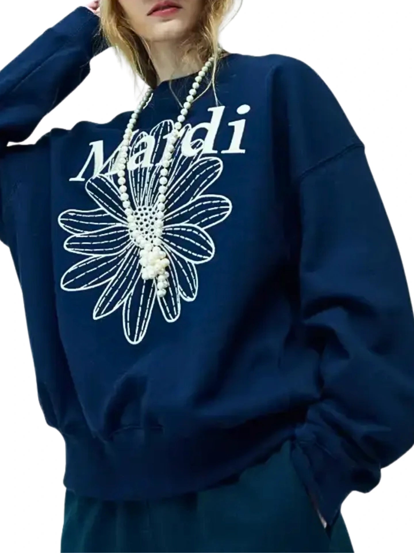 on-model-Mardi-Mercredi-Sweatshirt-Flowermardi-Needlework-Navy-Cream