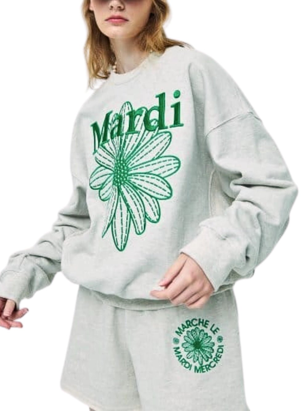 on-model-Mardi-Mercredi-Sweatshirt-Flowermardi-Needlework-Oatmeal-Green