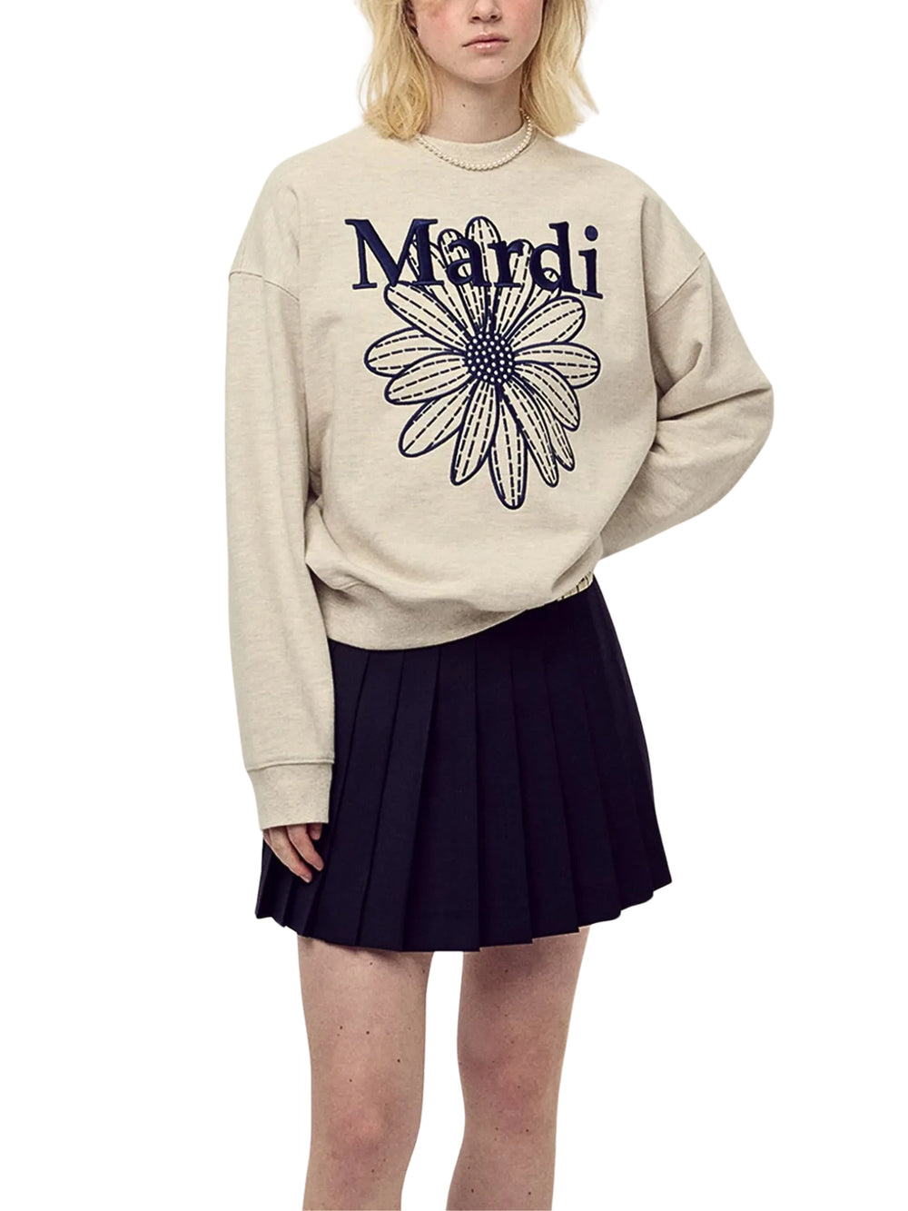 Mardi Mercrediマルディ SWEATSHIRT NAVY CREAM Mardi Mercredi Flower Mardi Sweatshirt (Navy Cream) – The Factory KL