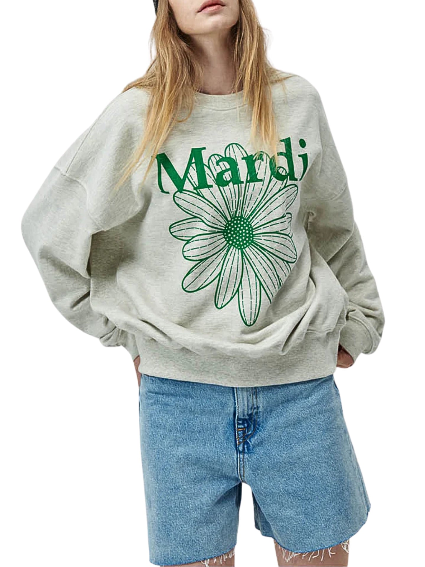 on-model-Mardi-Mercredi-Sweatshirt-Flowermardi-Oatmeal-Green