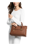 on-model-Michael-Kors-Carine-Large-Top-Zip-Leather-Satchel-Luggage