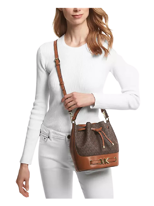 on-model-Michael-Kors-Medium-Bucket-Messenger-Bag-Brown