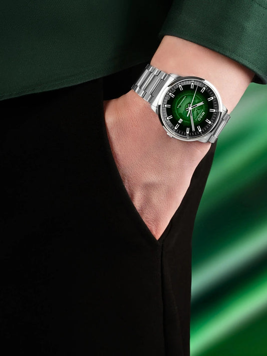 on-model-Mido-Commander-Gradient-Green-See-Through-Dial-Men-s-Watch