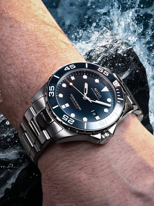 on-model-Mido-Ocean-Star-600-Chronometer-Blue-Dial-Men-s-Watch