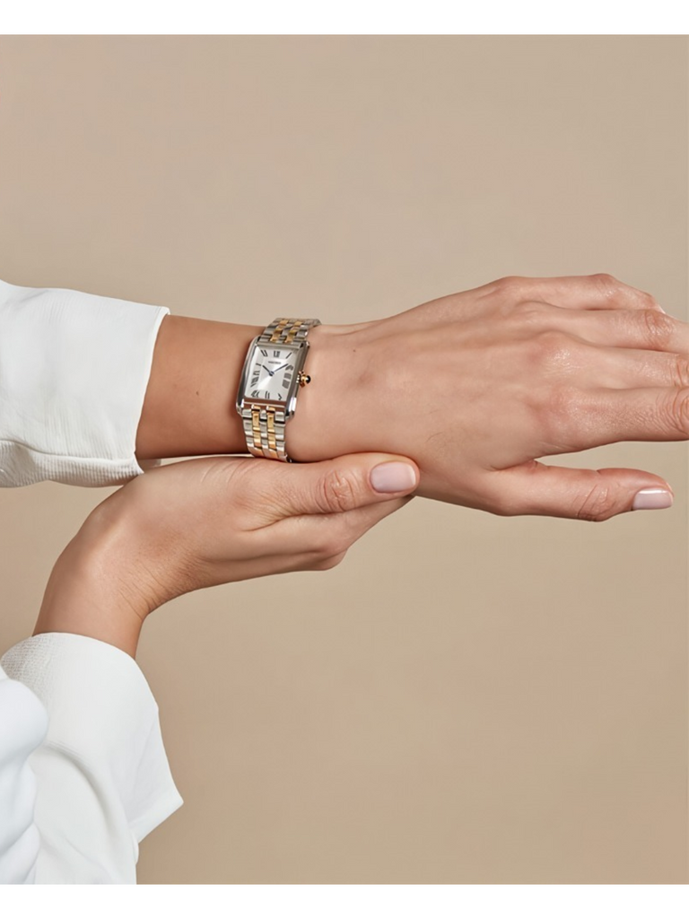 on-model-Seiko-Quartz-White-Dial-Two-Tone-Ladies-Watch