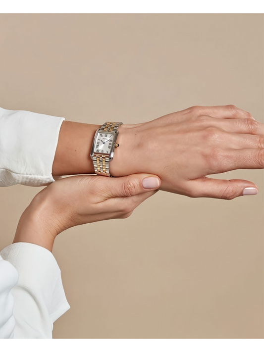 on-model-Seiko-Quartz-White-Dial-Two-Tone-Ladies-Watch