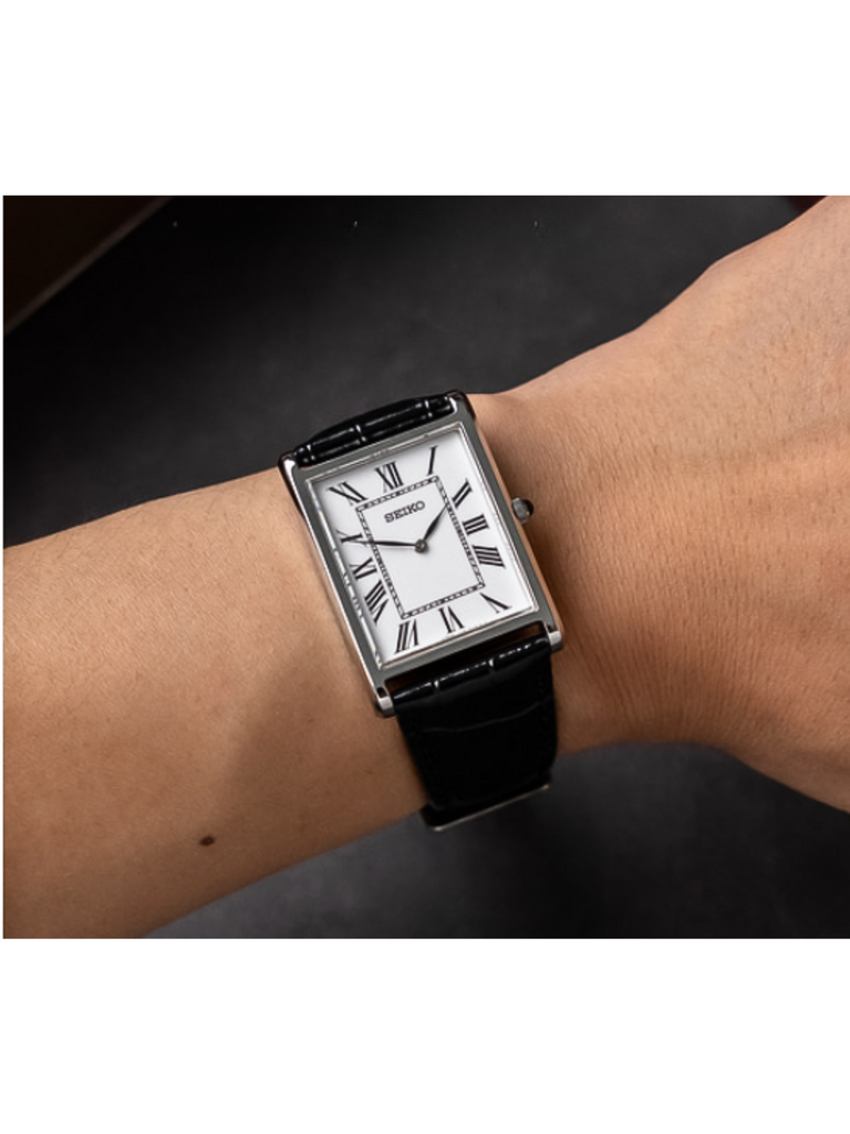 on-model-Seiko-SWR103P1-Classic-Quartz-Men-Watch-Case-Silver-Leather-Strap-Black