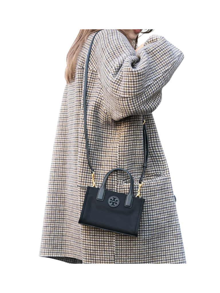 on-model-Tory-Burch-Ella-Nylon-Mini-Tote-Black