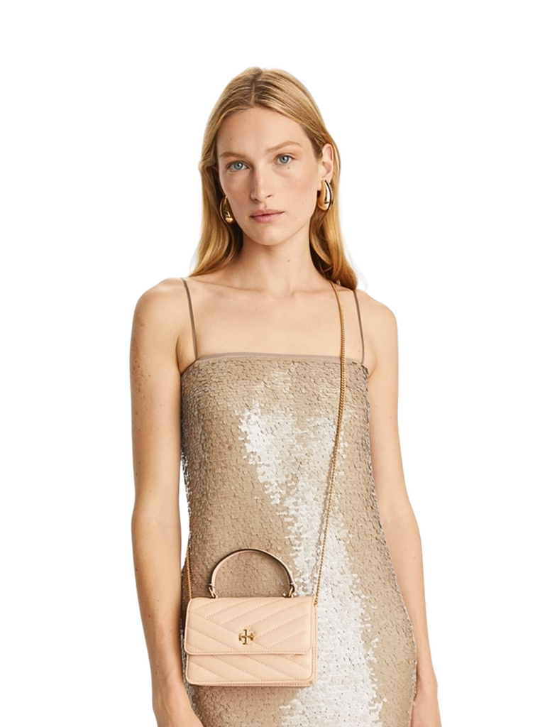 on-model-Tory-Burch-Kira-Chevron-Mini-Top-Handle-Chain-Wallet-Apricot
