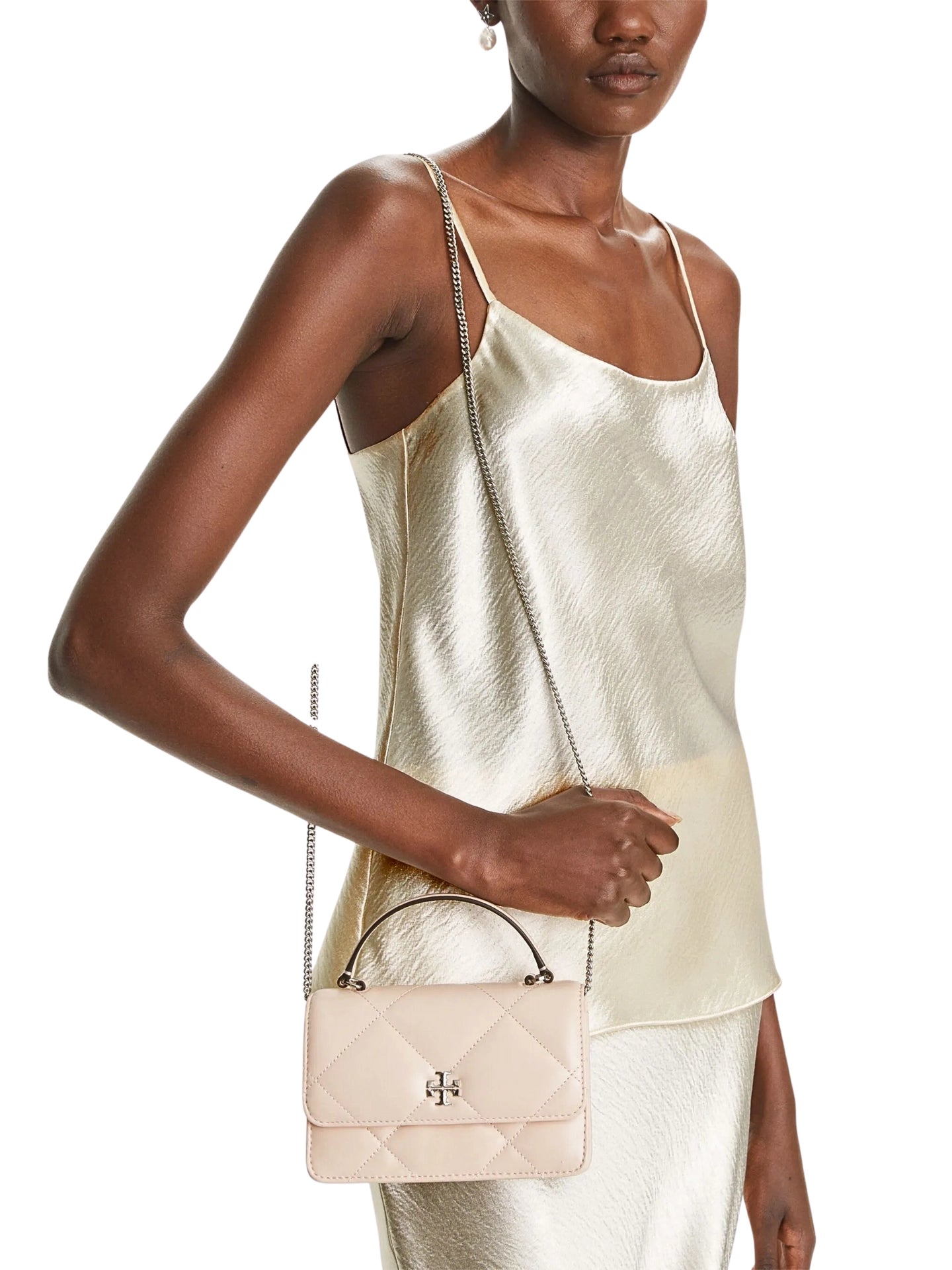 on-model-Tory-Burch-Kira-Diamond-Quilt-Mini-Top-Handle-Chain-Wallet-Soft-Pink