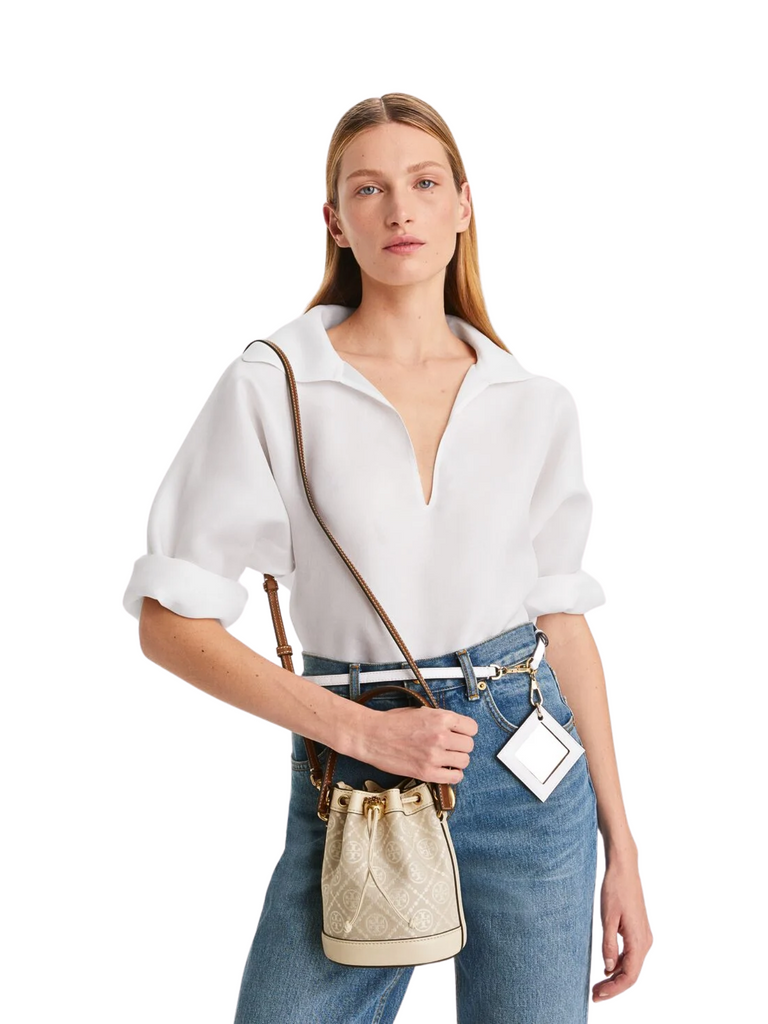 on-model-Tory-Burch-Mini-T-Monogram-Bucket-Bag-Ivory