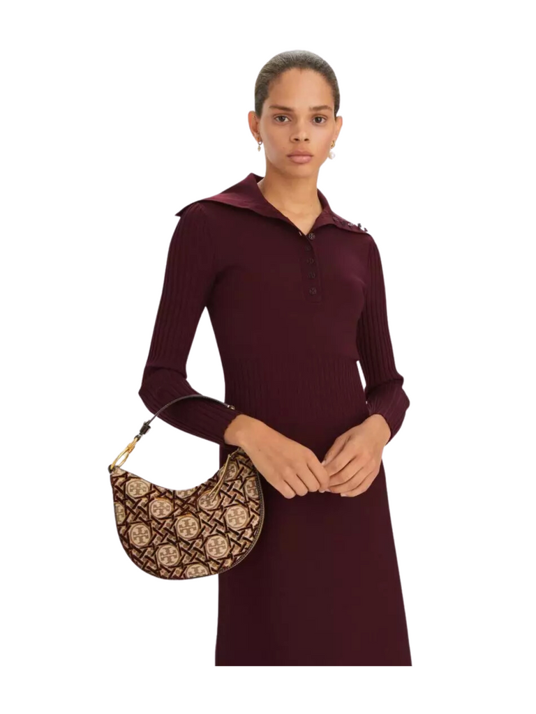 on-model-Tory-Burch-T-Monogram-Fil-Couple-Mini-Crescent-Bag-Hazelnut