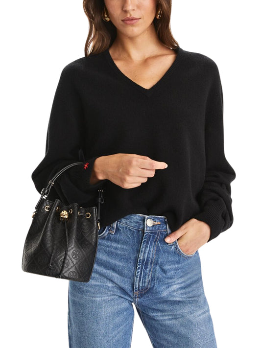 on-model-Tory-Burch-T-Monogram-Leather-Mini-Bucket-Bag-Black