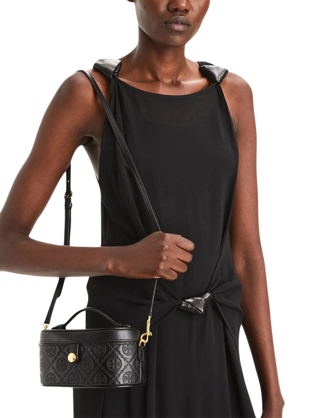 on-model-Tory-Burch-T-Monogram-Leather-Vanity-Case-Bag-Black