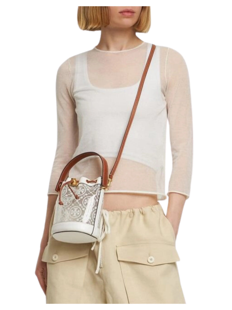 Tory Burch Monogram TPU Mini Bucket Clear Balilene