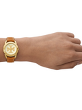 on-model-Tory-Burch-TBW7226-Miller-Leather-Strap-Watch-Brown