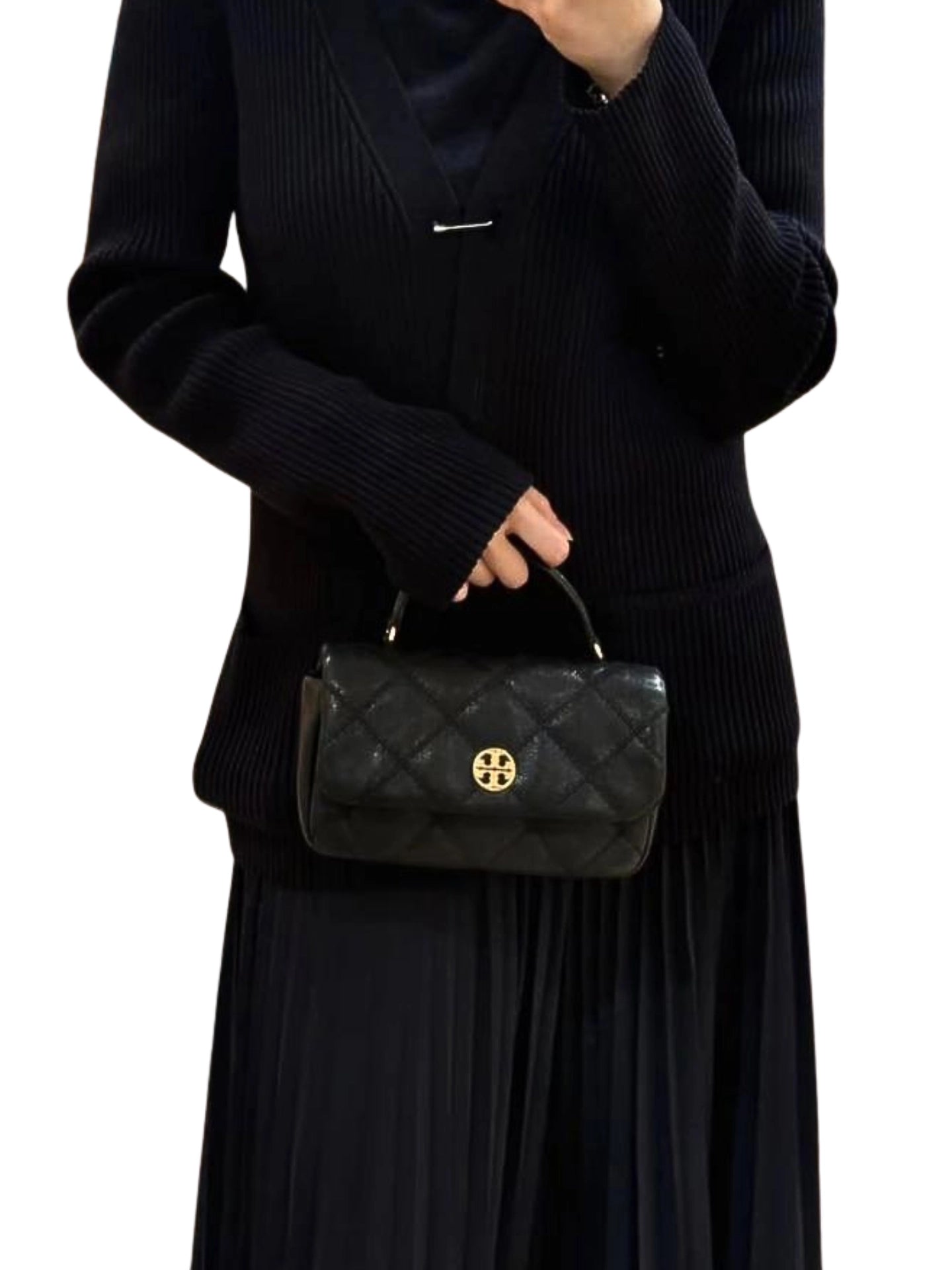 on-model-Tory-Burch-Willa-Mini-Top-Handle-Bag-Black