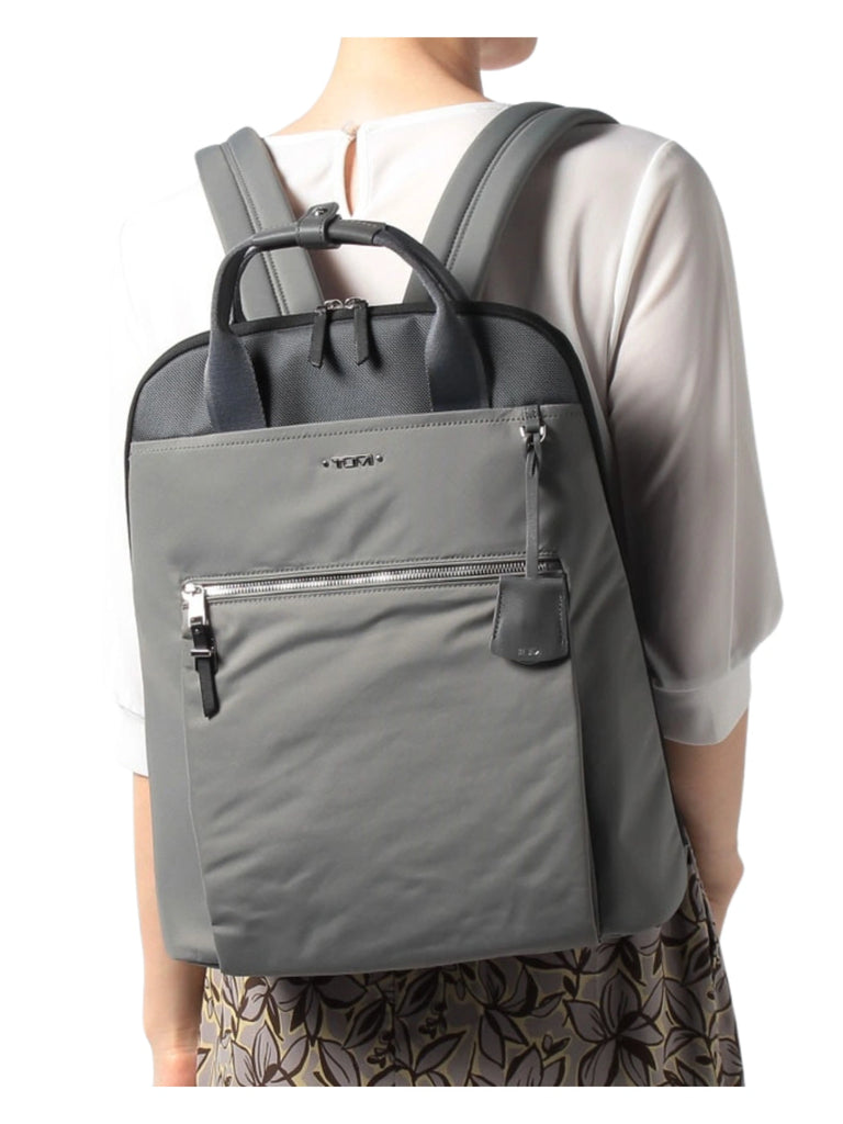 on-model-Tumi-Voyageur-Essential-Backpack-Grey