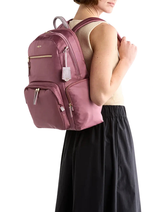 on-model-Voyageur-Caren-Backpack-Orchid-Tumi
