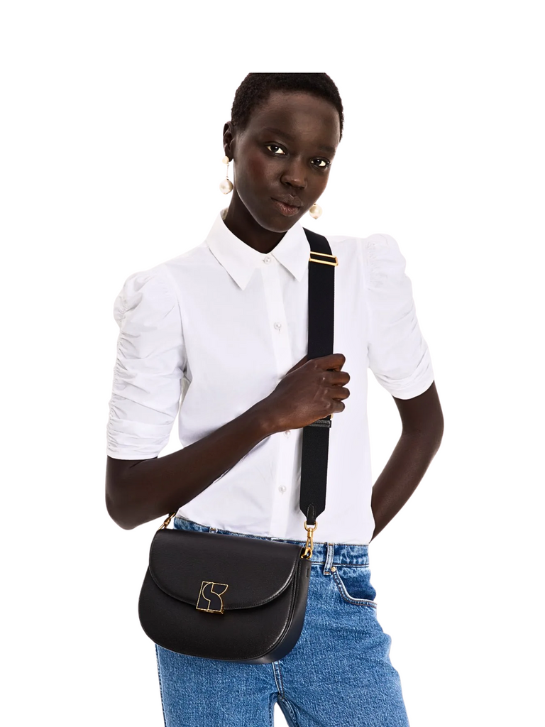 on-model-crossbody-Kate-Spade-Dakota-Medium-Saddle-Bag-Black