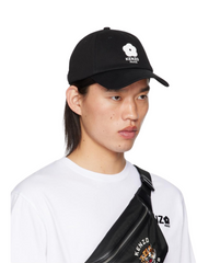 on-model-samping-Kenzo-KENZO-Utility-Embroidered-Cotton-Cap-Black