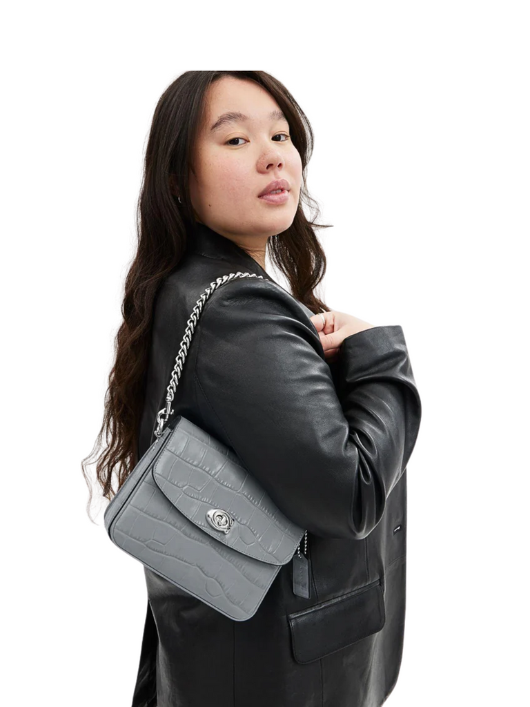 on-model-shoulder-Coach-Cassie-19-Croc-Embossed-Crossbody-Bag-Grey-Blue