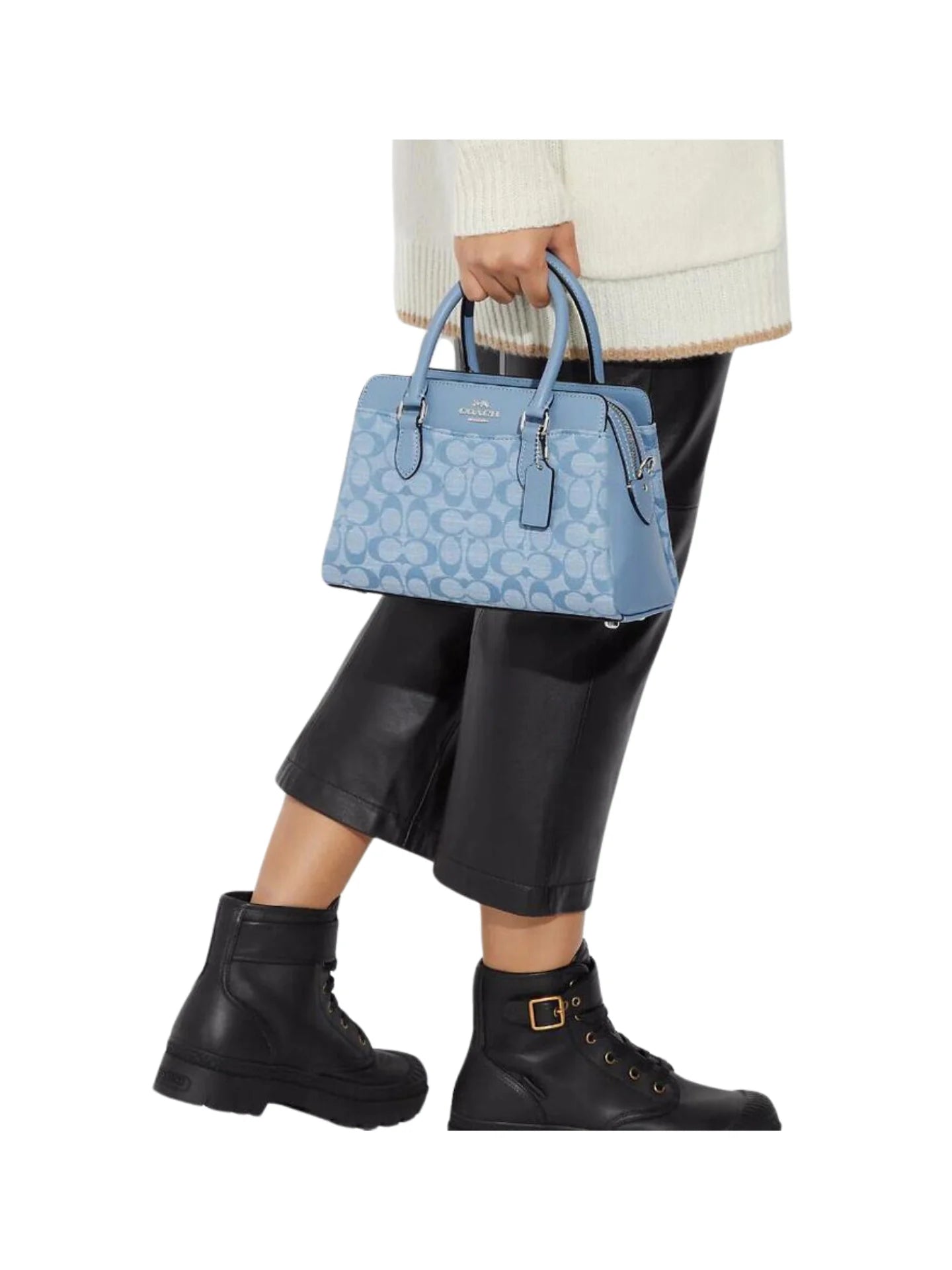 on-model1-Coach-Mini-Darcie-Carryall-In-Signature-Chambray-Cornflower-MultiWEBP