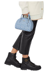 on-model1-Coach-Sydney-Satchel-In-Signature-Chambray-Crornflower-Multi