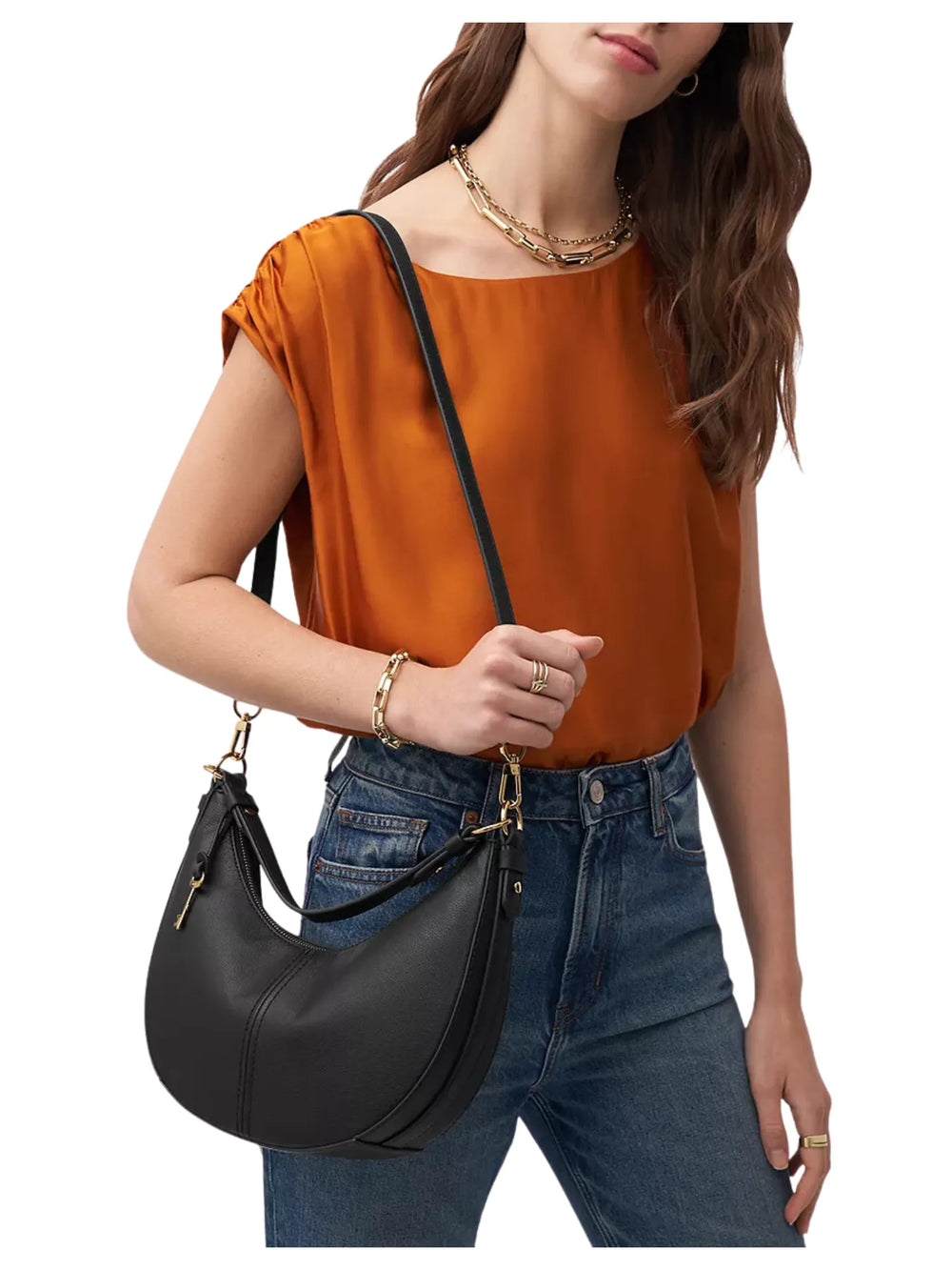 on-model1-Fossil-Shae-Small-Hobo-Bag-Black