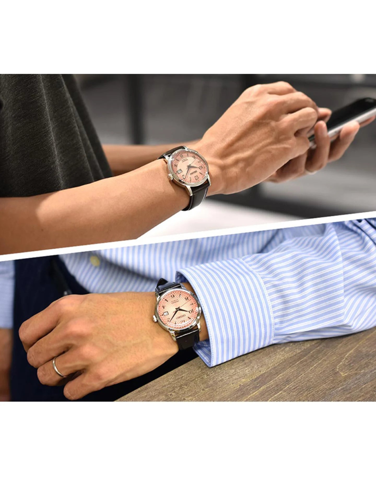 on-model1-Seiko-Presage-SRPE47J1-Cocktail-Time-Tequila-Sunset-Pink-Dial-Mesh-Strap-Limited-EditionWEBP