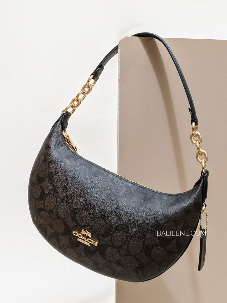 Coach Signature Brown Gold Canvas Leather Mini Hobo Handbag Purse 40024 |  eBay