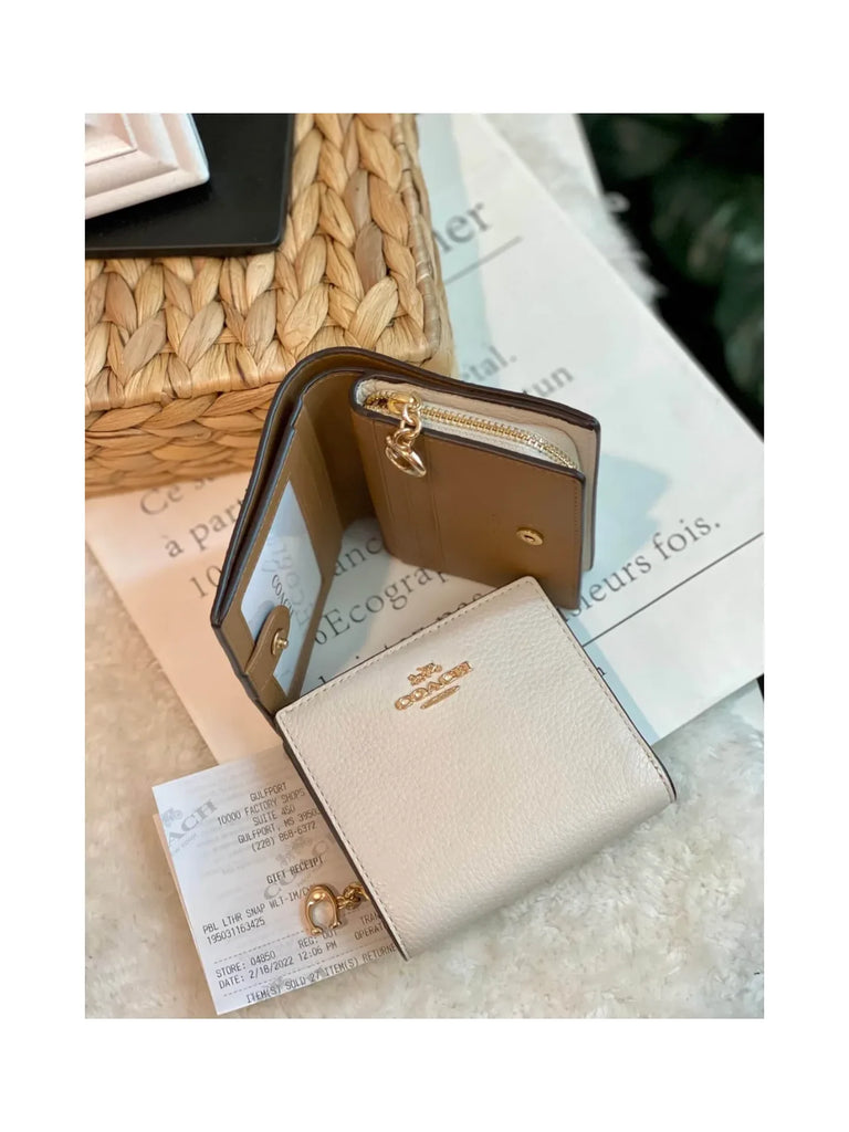 Coach pebble leather wallet hotsell