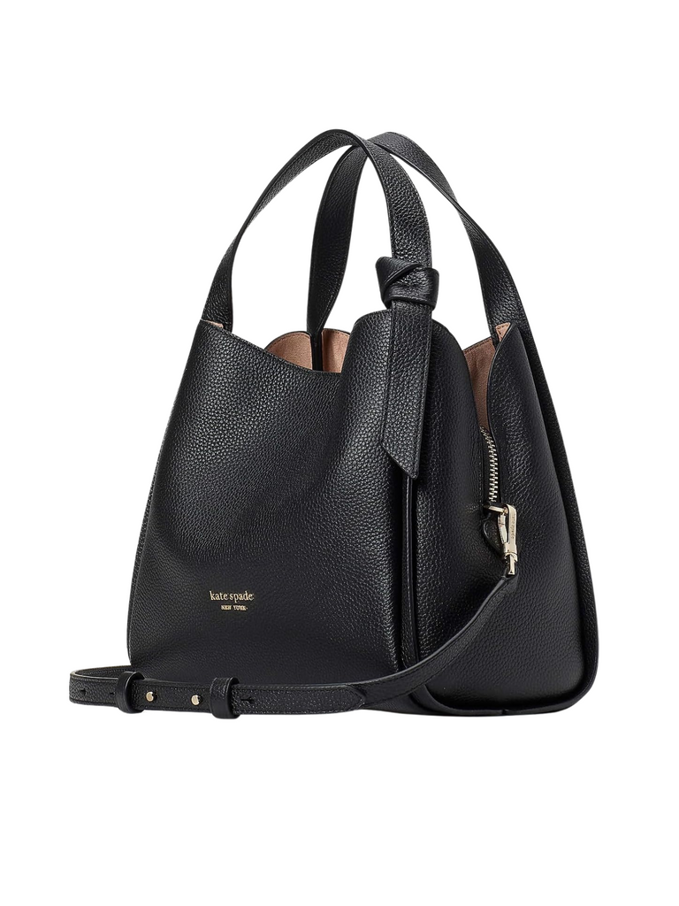 tampak-depan-Kate-Spade-Knott-Medium-Crossbody-Tote-Bag-Black