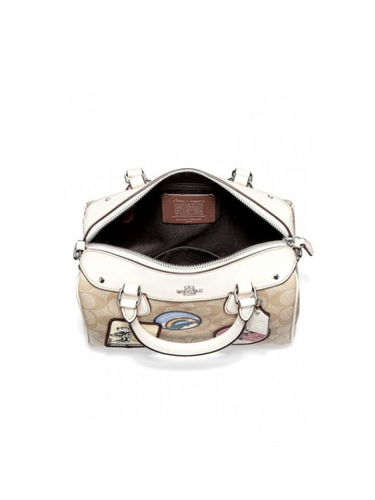 Coach F29357 Mini Bennett Satchel Signature Canvas With Minnie Mouse Patches Light Khaki Chalk