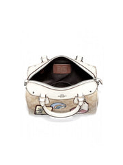 Coach F29357 Mini Bennett Satchel Signature Canvas With Minnie Mouse Patches Light Khaki Chalk