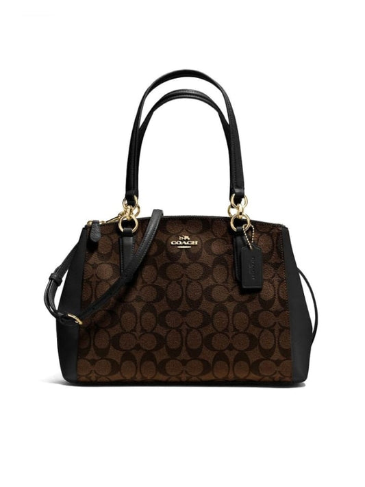 Coach f58291 Small Christie Carryall In Signature Imitation Brown Black