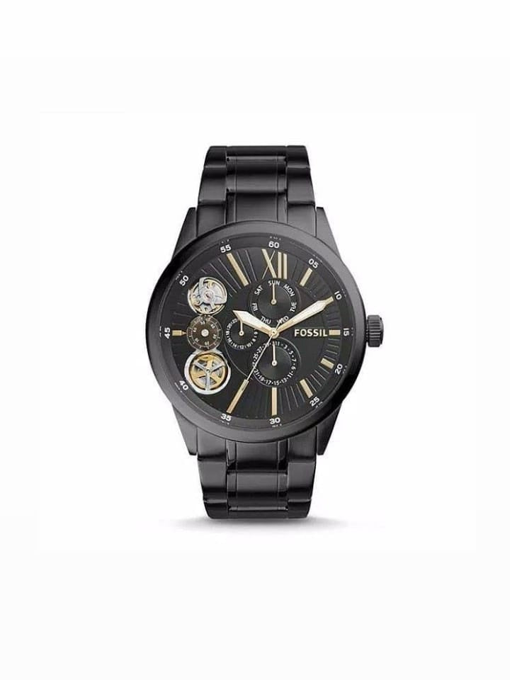 Fossil Bq2220 Flynn Mechanical Black-tone Stainless Steel Watch