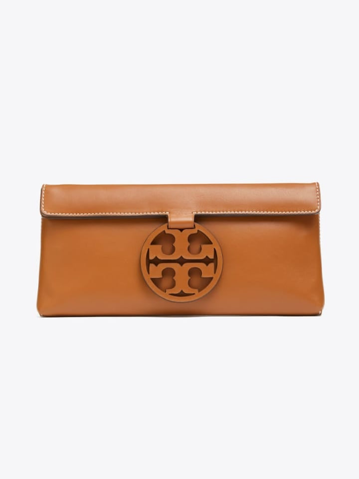 Tory Burch Miller Clutch Aged Camello Balilene