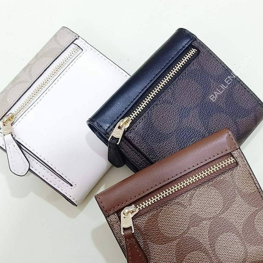 Coach F87589  Signature Pvc Small Wallet Brown Black