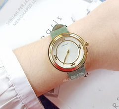 Tory Burch TBW6102 Womens Bailey Green Leather Strap Watch