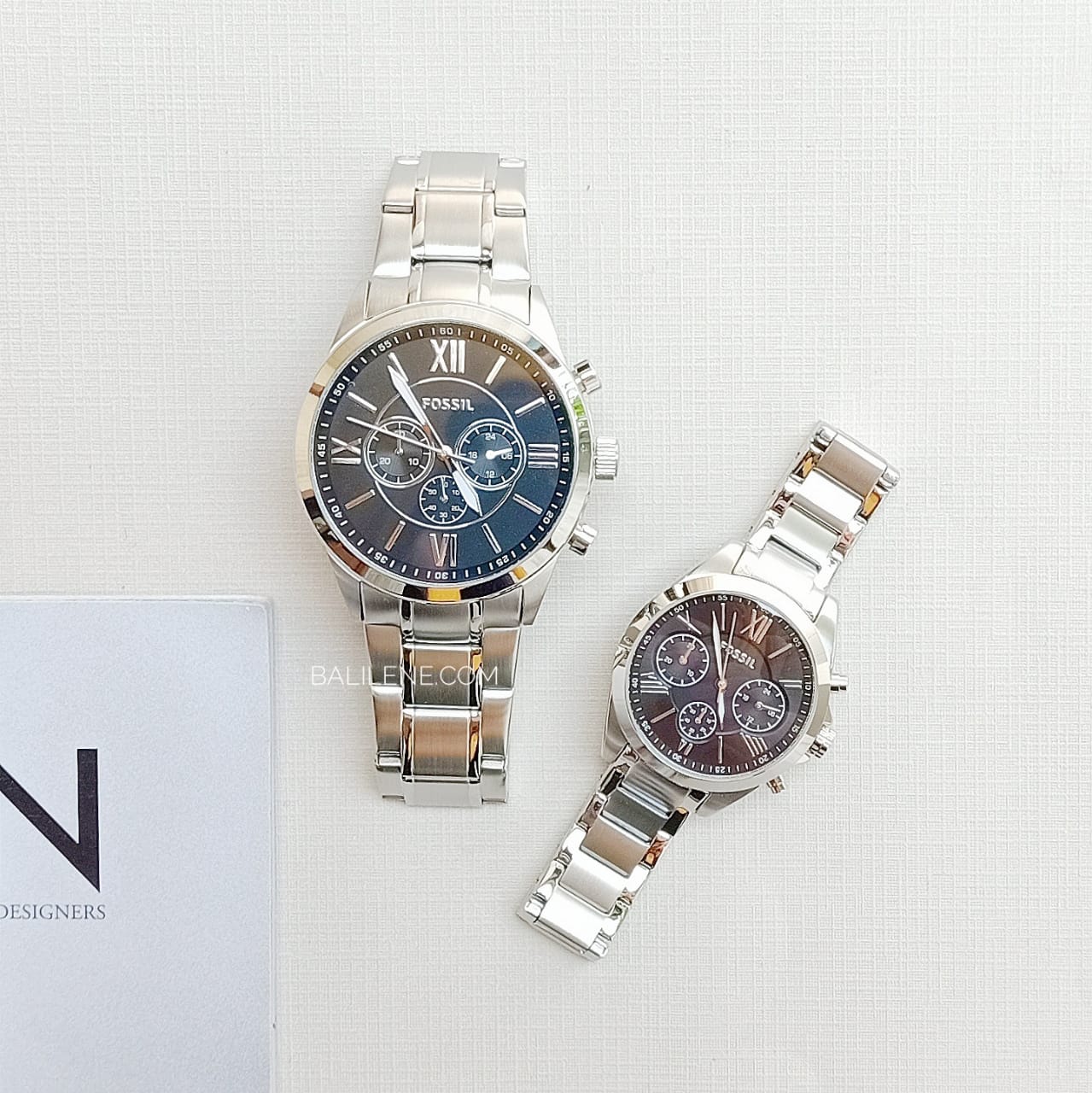 Fossil BQ2146SET His And Her Chronograph Stainless Steel Watch Gift Set