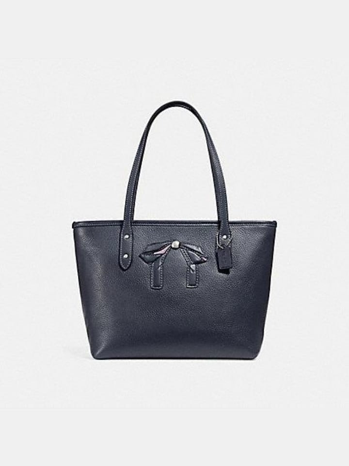 Coach F28988 Mini City Zip Tote With Bow Midnight